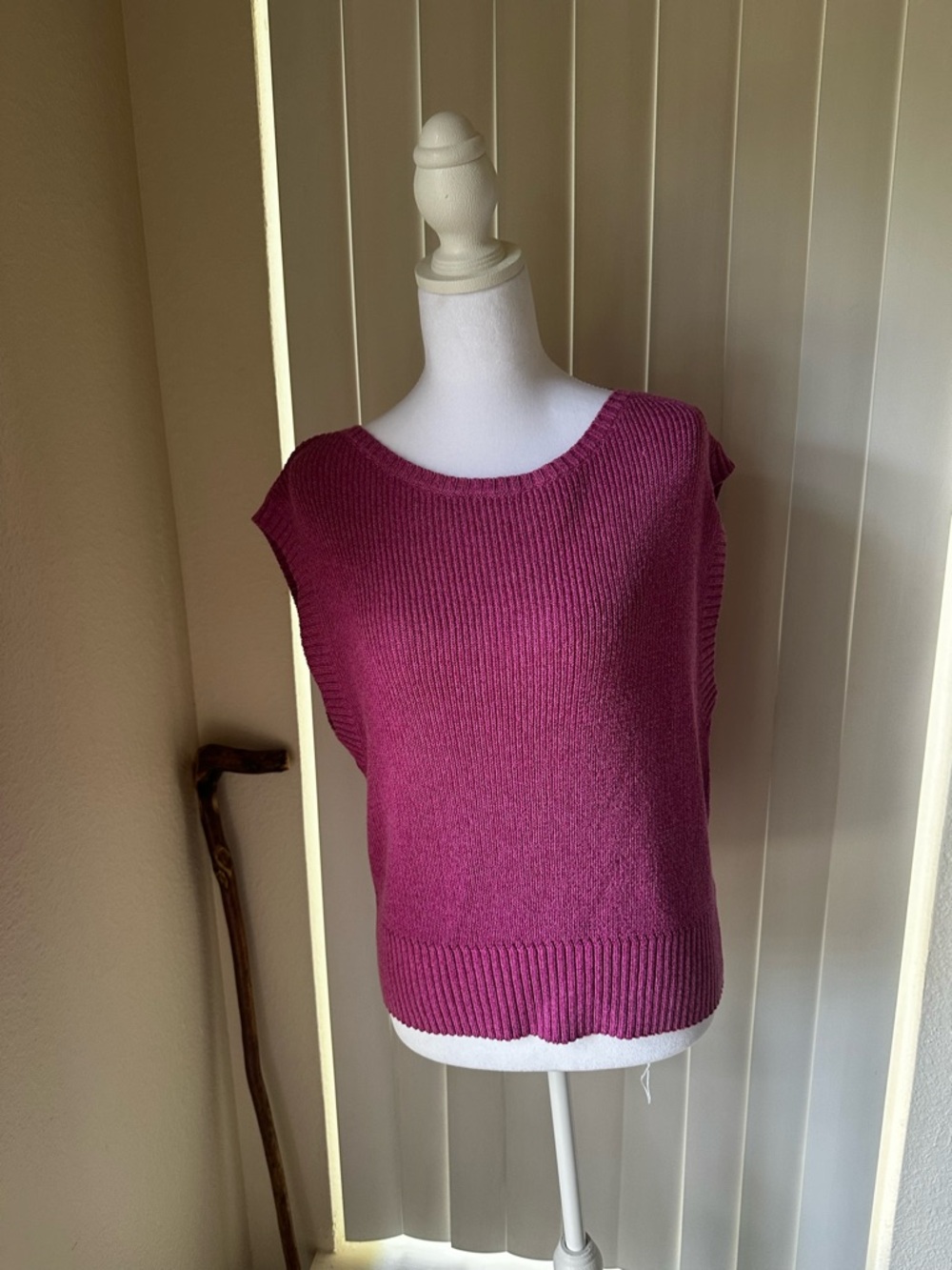 Maeve Sleeveless Scoopneck Knit Top - Magenta